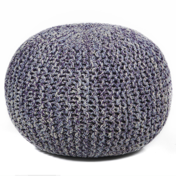 Chandra POU-128 Purple Grey Cream Pouf