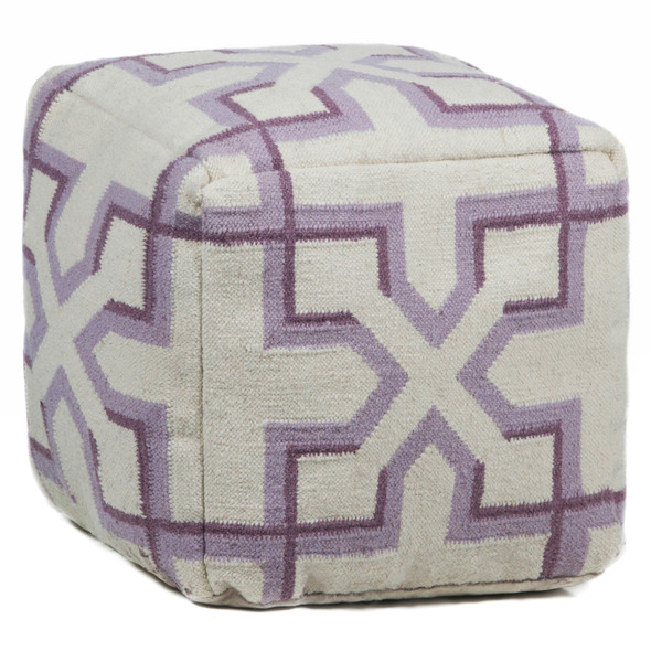 Chandra POU-132 Cream Purple Plum Pouf