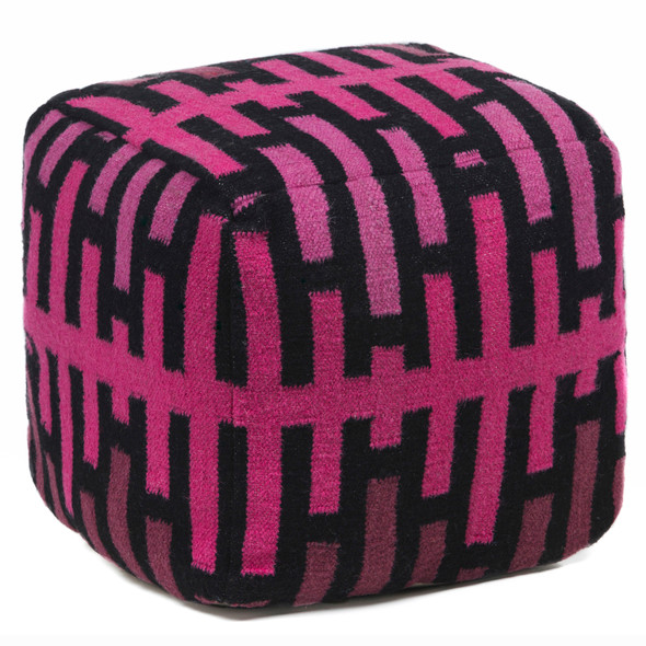 Chandra POU-134 Pink Black Pouf