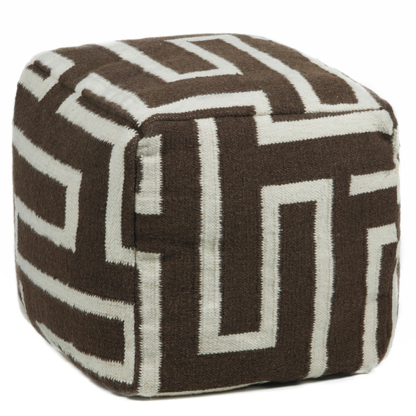 Chandra POU-135 Brown Cream Pouf