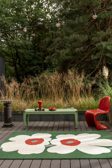Marimekko 433007 Unikko Anniversary Green Outdoor Rug