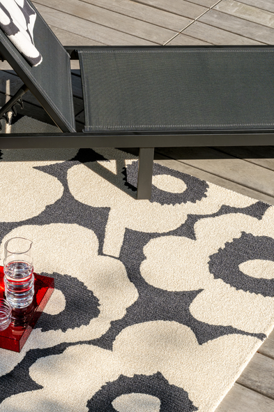 Marimekko 434305 Unikko Charcoal White Outdoor Rug
