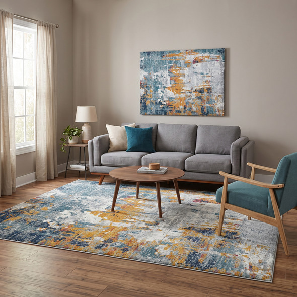 Amer Montana MON-10 Orange Blue Rug