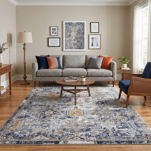 Amer Montana MON-13 Blue Orange Rug