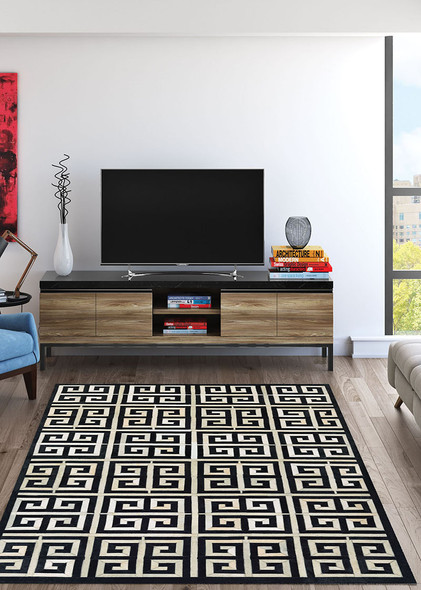 Couristan Chalet 3259 0243 Meander Black Ivory Rug