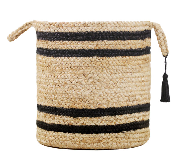 LR Home Baskets 16065 Tan Black Basket