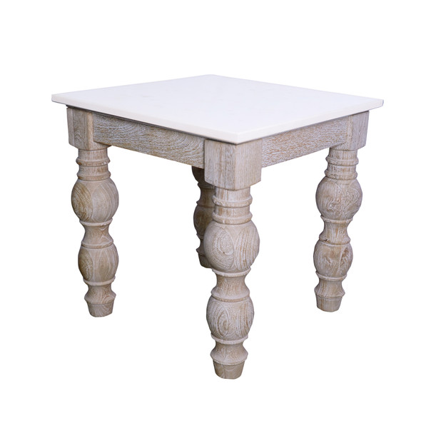 LR Home Vintage 03865 White Washed Side Table