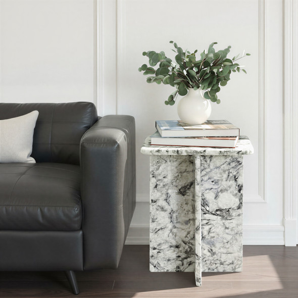 LR Home Arcadia 46333 Gray Black Side Table