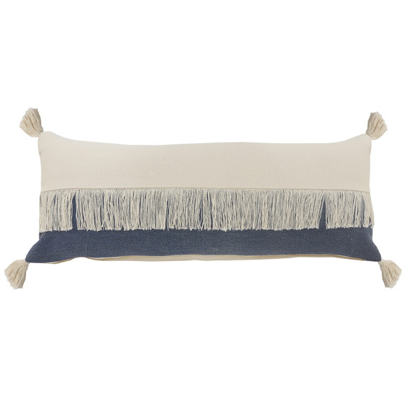 LR Home Carnival 07660 Denim Blue Off-White Throw Pillow