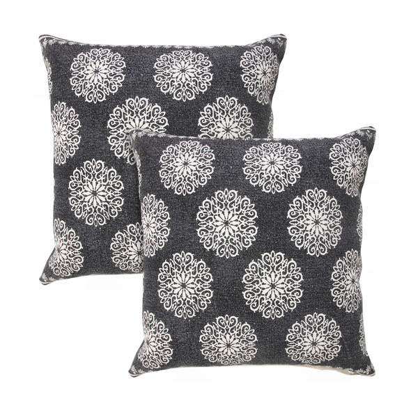 LR Home Fantasy 07802 Black Throw Pillow