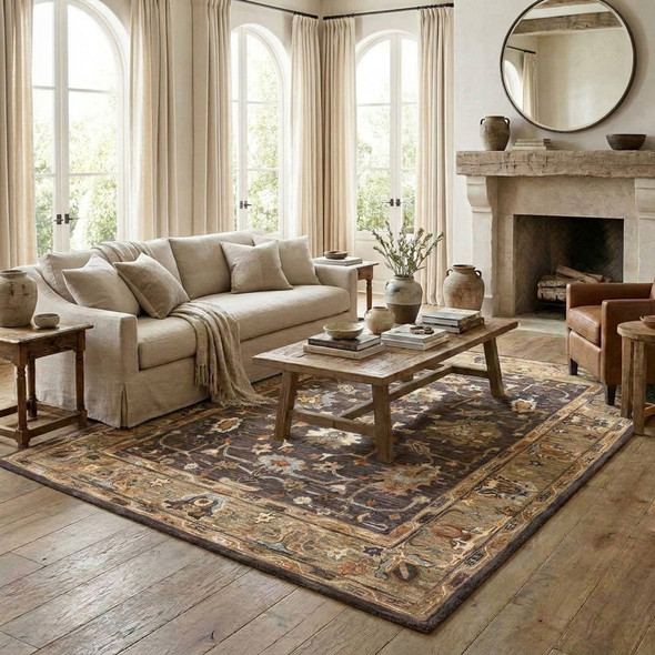 LR Home Caitlin 83078 Charcoal Sage Rug