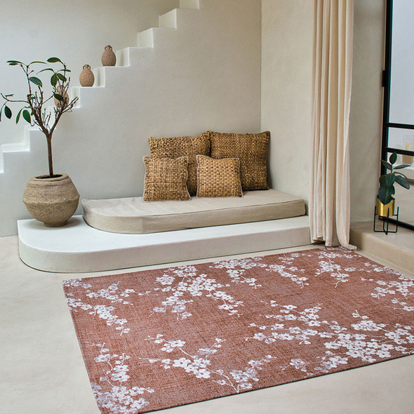 Louis De Poortere Sakura 9371 Copper Pink Rug