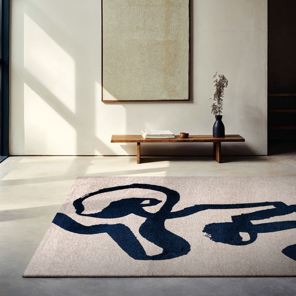 Louis De Poortere Craft Ribbon 9849 Sea Ink Rug