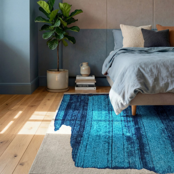 Louis De Poortere Craft Brush 8328 Diva Blue Rug