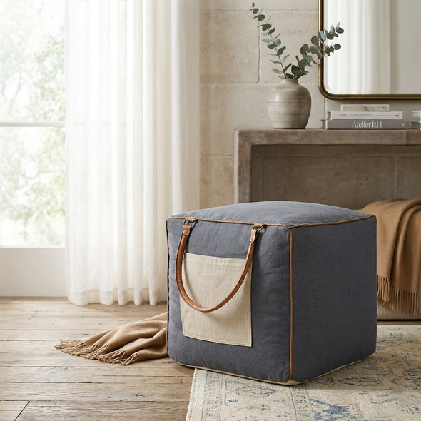 LR Home Cadet 34003 Blue  Beige Pouf