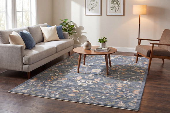 Dynamic Botanica 13359-599 Navy Multi Rug