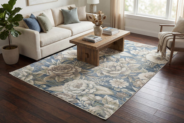 Dynamic Botanica 13361-580 Navy Beige Rug