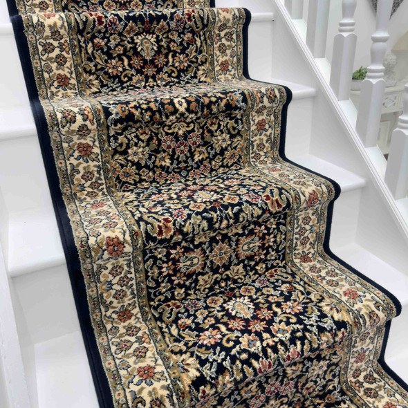 Dynamic Ancient Garden 57078 3434 Blue Ivory Custom Runner - 26" Wide