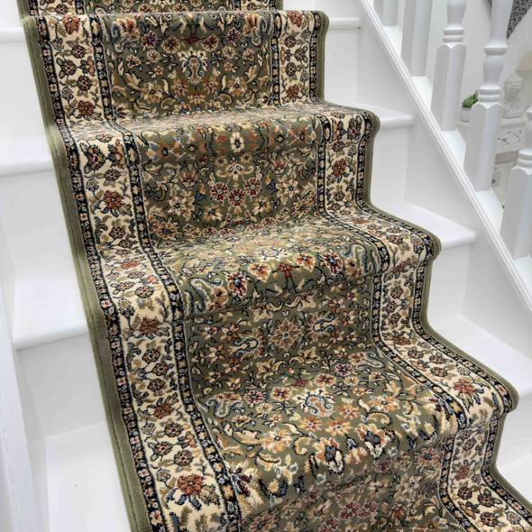 Dynamic Ancient Garden 57078 4444 Green Ivory Custom Runner - 26" Wide