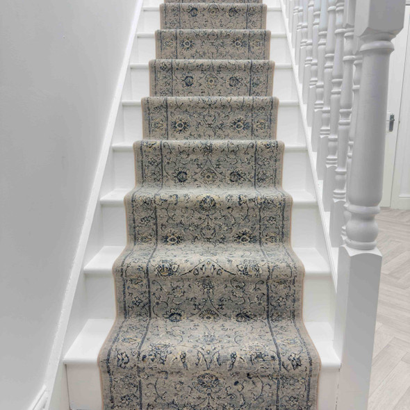 Dynamic Ancient Garden 57126 9696 Silver Grey Custom Runner - 26" Wide