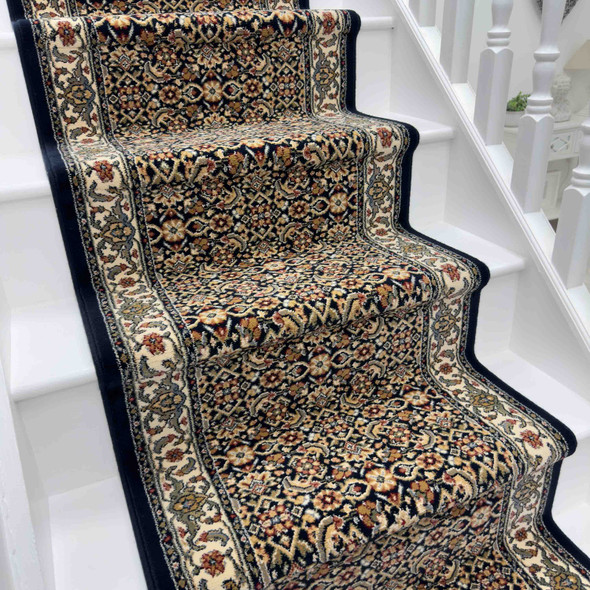 Dynamic Ancient Garden 57011 3464 Navy Custom Runner - 31" Wide