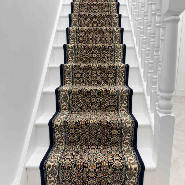 Dynamic Ancient Garden 57011 3464 Navy Custom Runner - 31" Wide