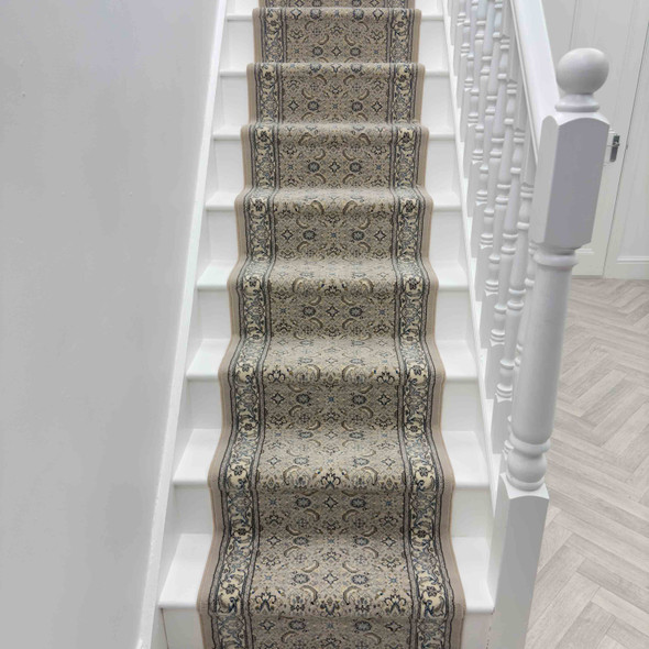 Dynamic Ancient Garden 57011 9666 Soft Grey Cream Custom Runner - 31" Wide