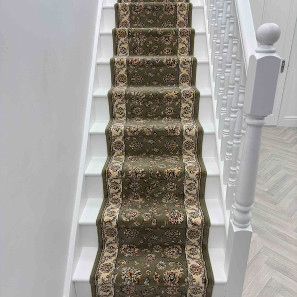 Dynamic Ancient Garden 57365 4464 Green Ivory Custom Runner - 31" Wide