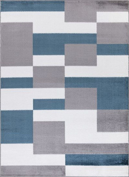 Concord Madison 6834 Squares Gray Blue Area Rug