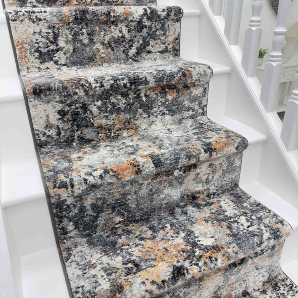 Dynamic Couture 52023 3616 Charcoal Copper   Custom Runner - 26" Wide