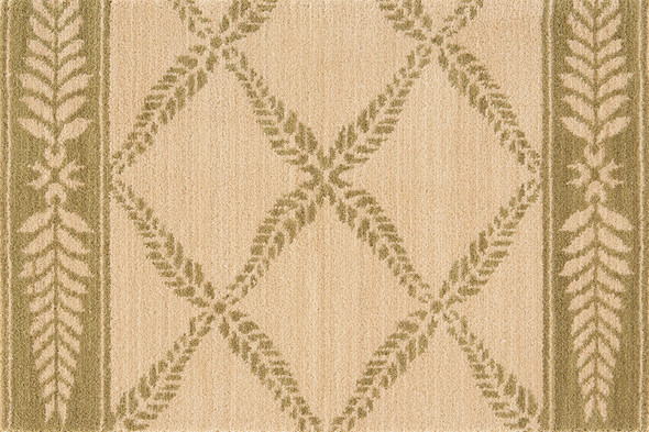 Nourison Chateau NO21 Ivory Green Custom Runner - 36" Wide