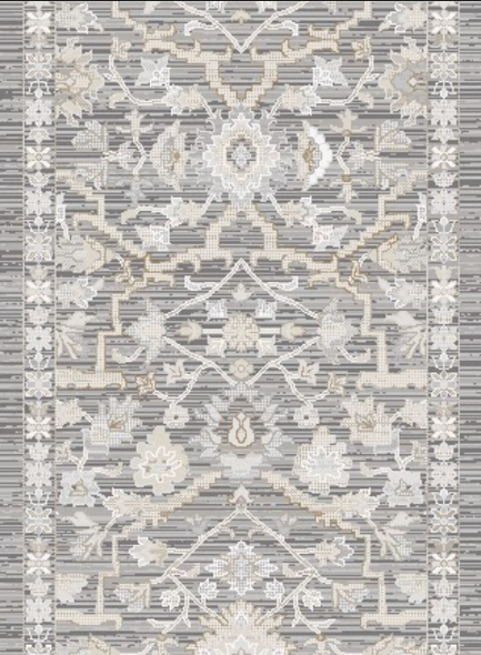 Dynamic Saffron 16613 981 Grey Beige Ivory Custom Runner - 26" Wide
