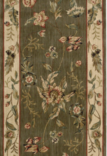 Nourison Grand Parterre VA01 Olive Custom Runner - 30" Wide