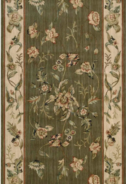Nourison Grand Parterre VA01 Olive Custom Runner - 41" Wide