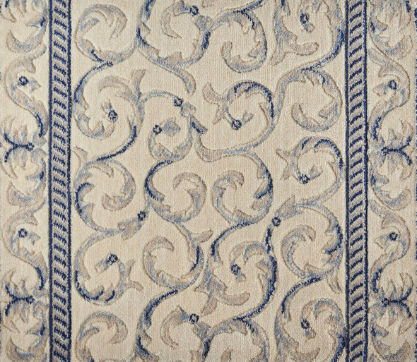 Nourison Somerset ST02 Ivory/Blue Custom Runner - 27" Wide
