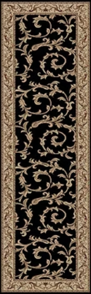 Concord Jewel 4393 Veronica Black Custom Runner - 27" Wide