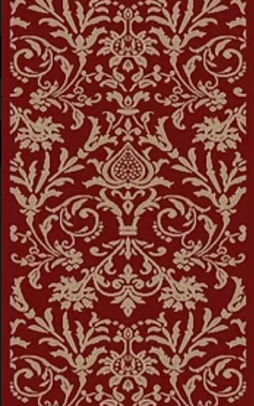 Concord Jewel 4940 Damask Red Custom Runner 27" Wide