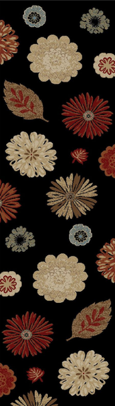 Concord Jewel 4953 Kaleidoscope Black Custom Runner 27" Wide