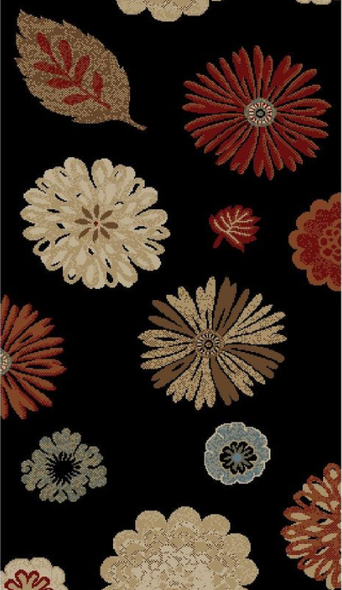 Concord Jewel 4953 Kaleidoscope Black Custom Runner 27" Wide