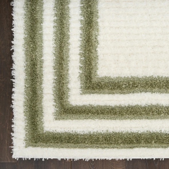 Nourison Pacific Shag PCS03 Ivory Green Rug