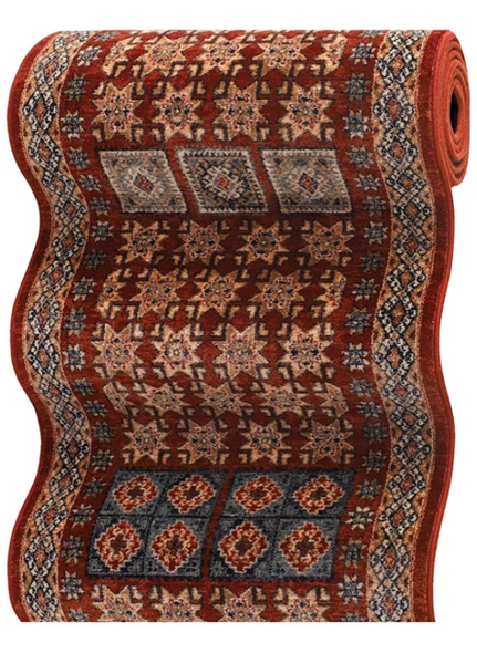Couristan Timeless Treasures 4307/B300A Royal Kazak Burgundy Custom Runner - 31" Wide
