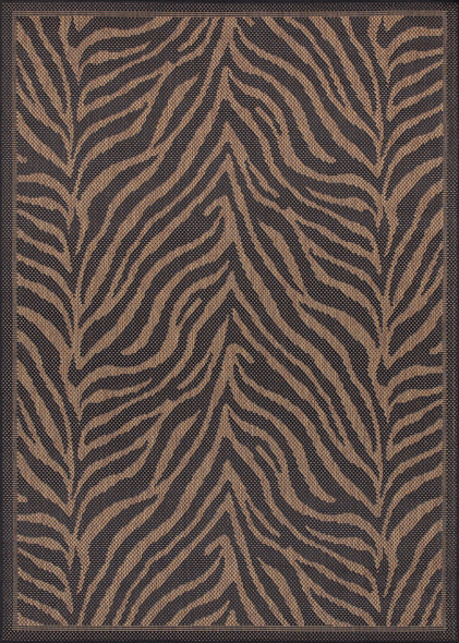 Recife Collection by Couristan: Zebra Black Cocoa 1514/0121 Recife Outdoor Rug by Couristan