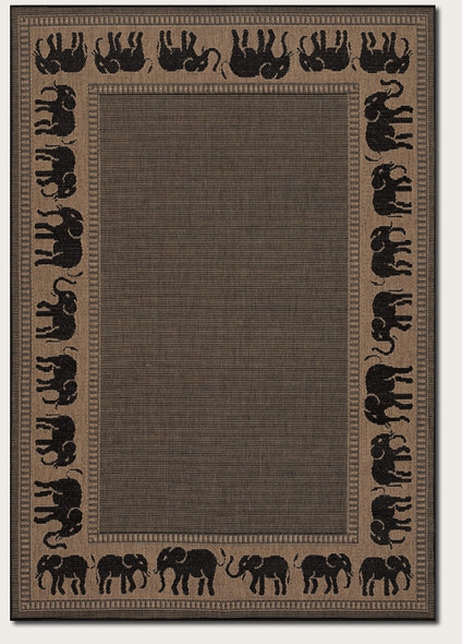 Recife Collection by Couristan: Elephant Cocoa Black 1588/1021 Recife Outdoor Rug by Couristan