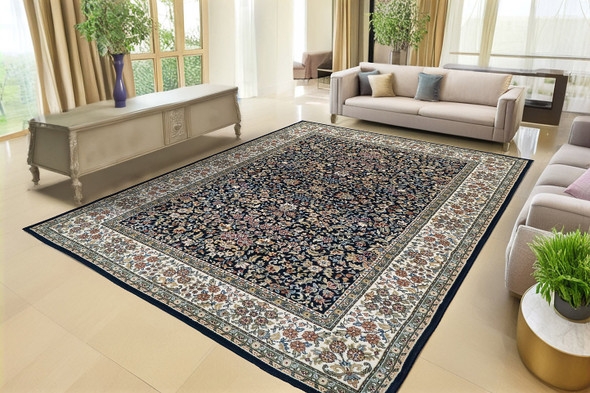 Dynamic Ancient Garden 57078 3434 Blue Ivory Area Rug