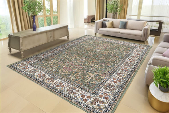 Dynamic Ancient Garden 57078 4444 Green Ivory Area Rug