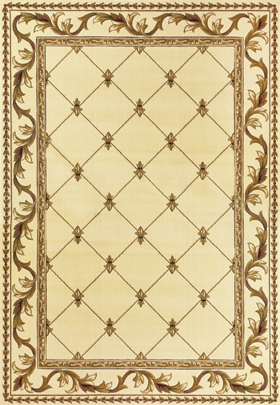 Corinthian 5318 Ivory Fleur De Lis Rug by Kas