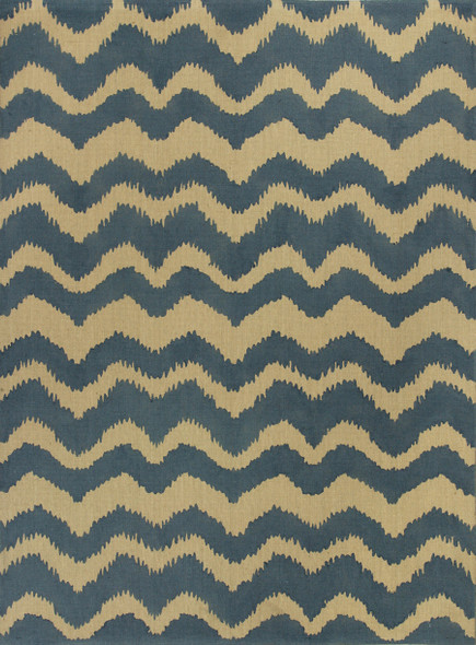 Kas Natura 2250 Blue Chevron Rug