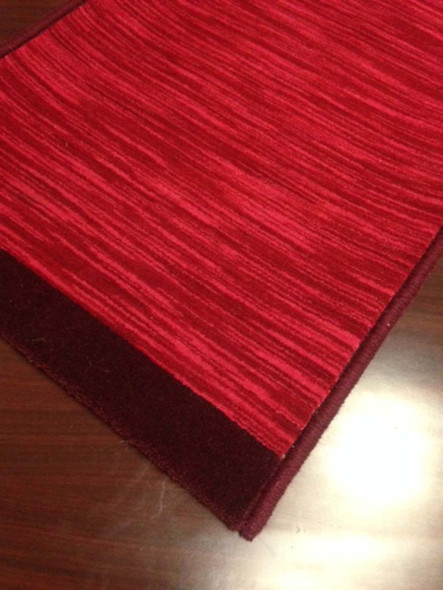 Solid Burgundy Red Border Hallway and Stair Runner
