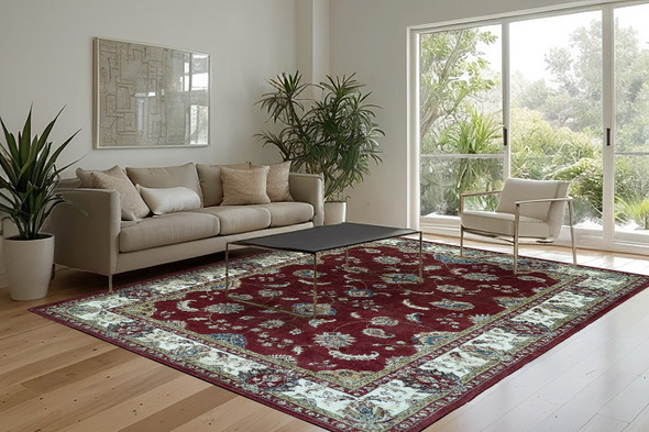 Dynamic Ancient Garden 57158 1464 Red Ivory Rug