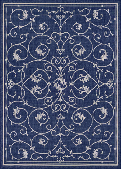 Couristan Recife Veranda 1583 6500 Ivory Indigo Rug